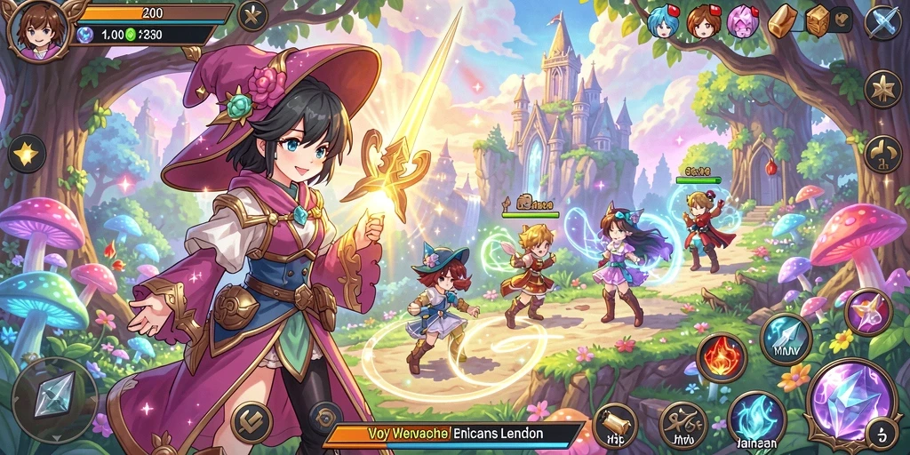 Pemandangan dunia game yang penuh warna dan detail.